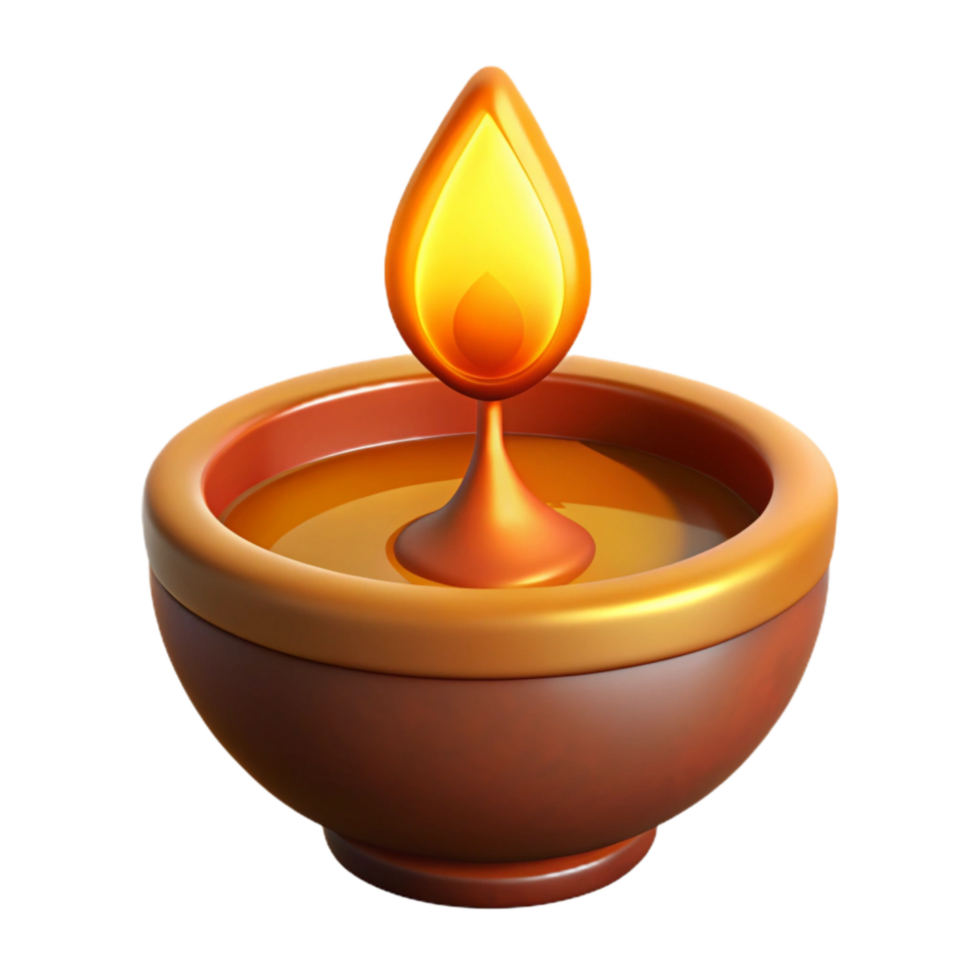 magnificent minimalist Diwali Diya with Warm Glow Cutout Element high resolution png