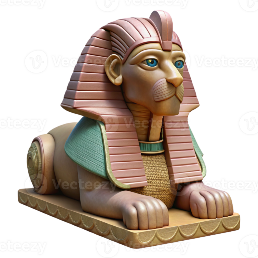 magnificent minimalist Sphinx Statue Majestic Pose Isolated detailed png