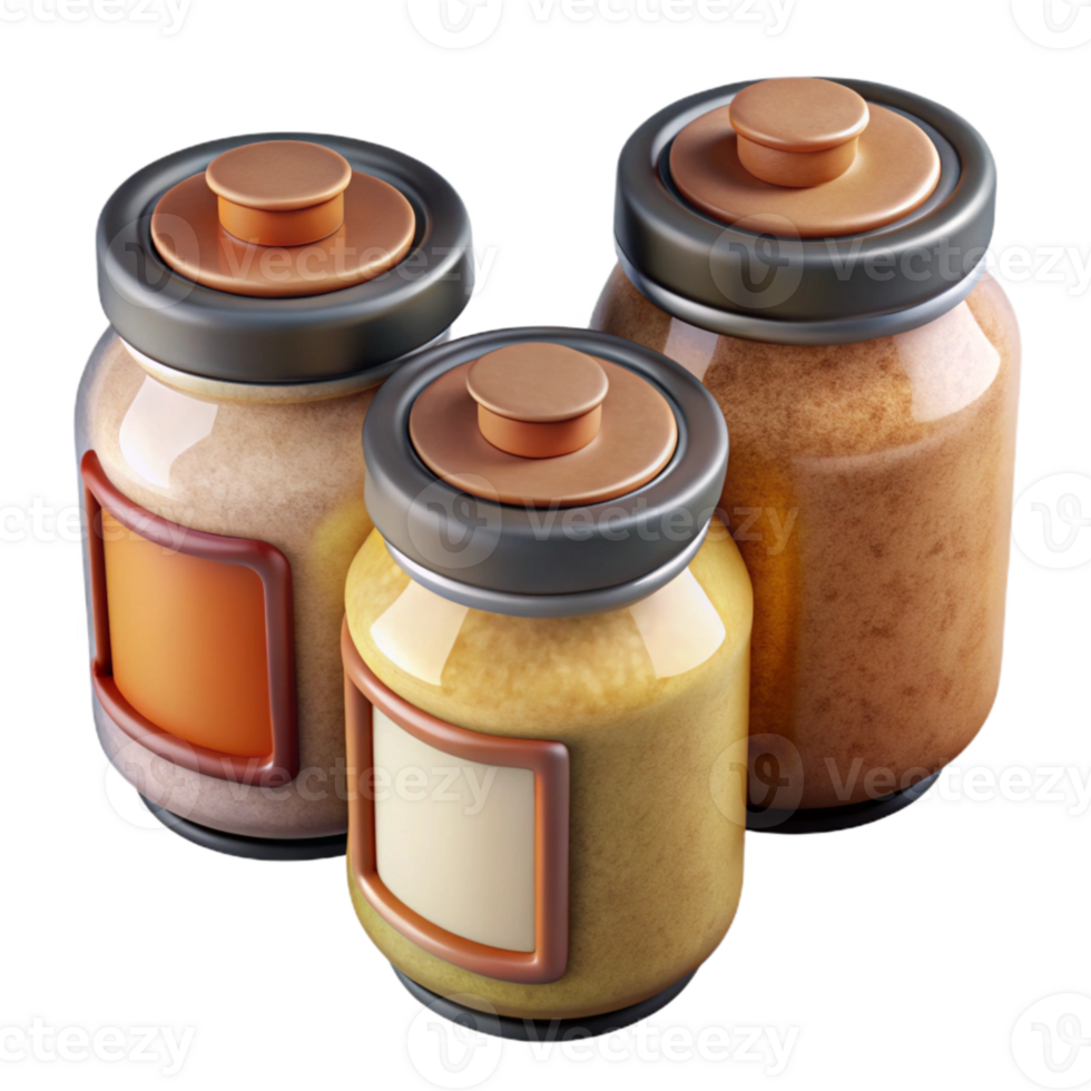 magnificent rustic Spice Jars Cutout Collection with Labels professional png