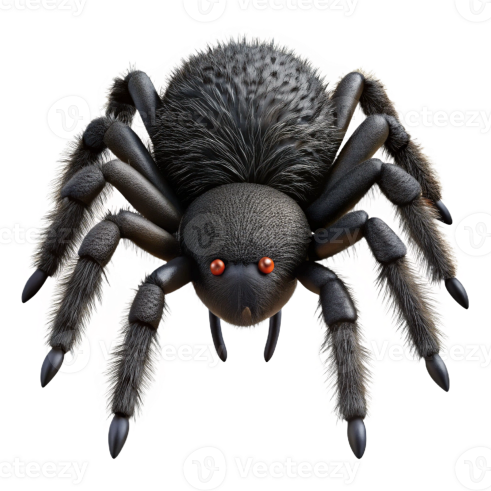 stunning creative Spider Black Hairy Realistic Isolated Element png