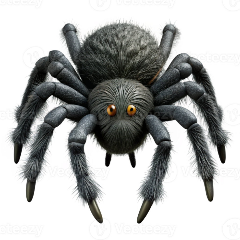 serene vintage Spider Black Hairy Realistic Isolated Element exclusive png