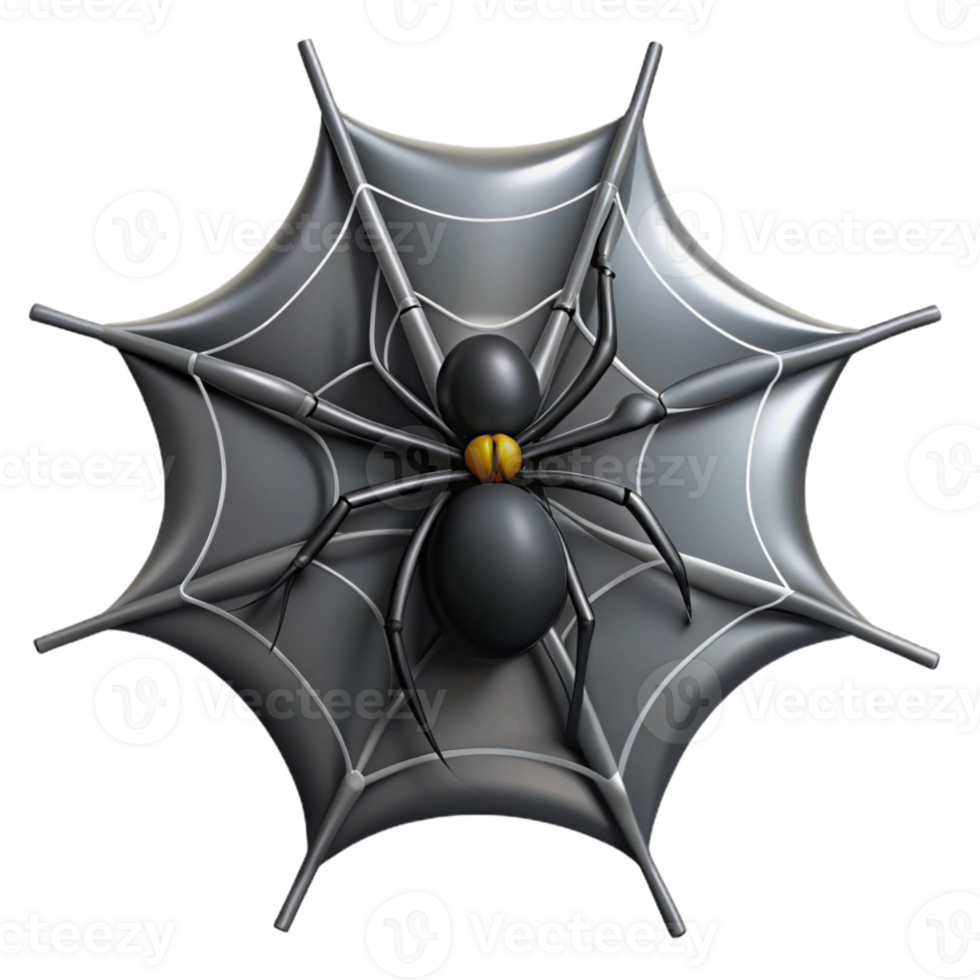 wonderful creative Spider Web with Spider Black Silky Isolated Element authentic png