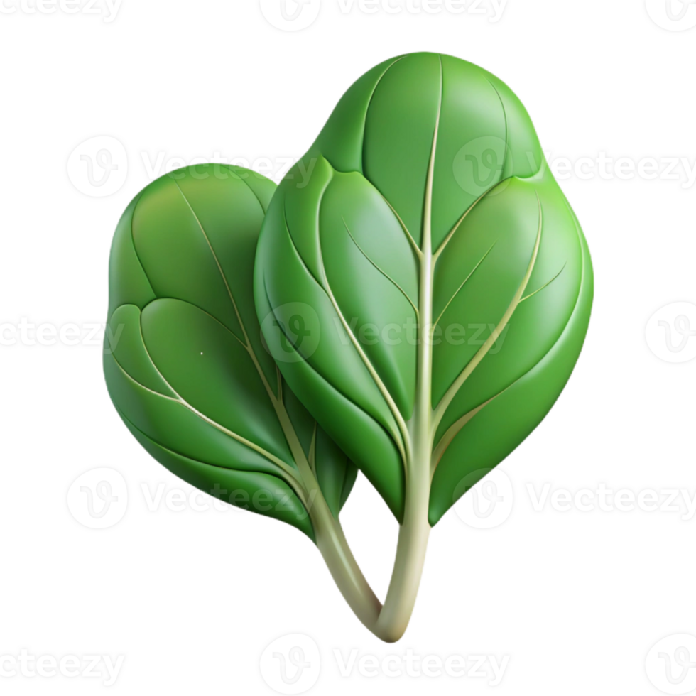 impressive abstract Spinach Leaves Cutout with Transparent Background high resolution png