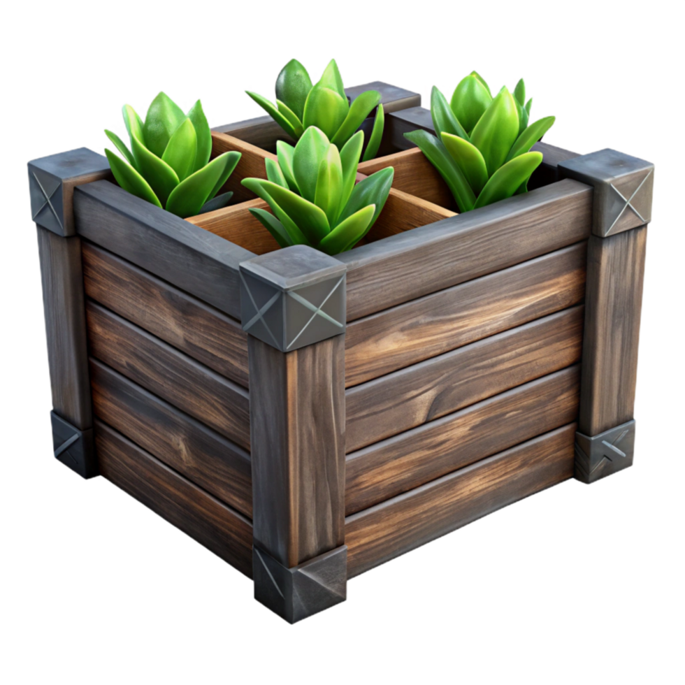 elegant rustic Diy Vertical Planter Box Cutout Dark Wood genuine png