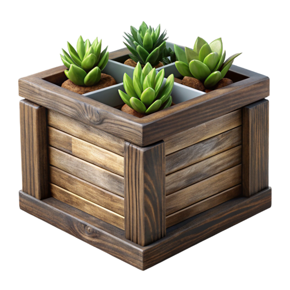 stunning modern Diy Vertical Planter Box Cutout Dark Wood professional png