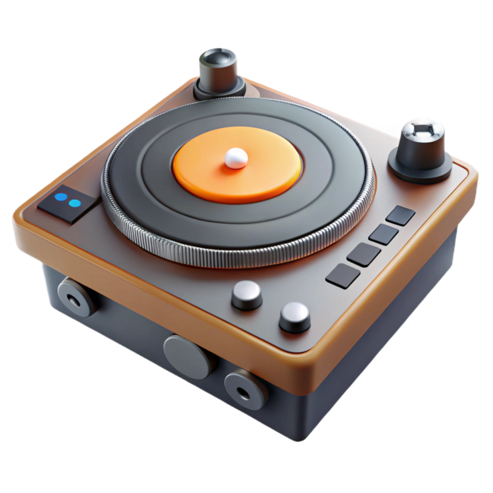 impressive contemporary Dj Turntable Front View Isolated with Realistic Lighting png