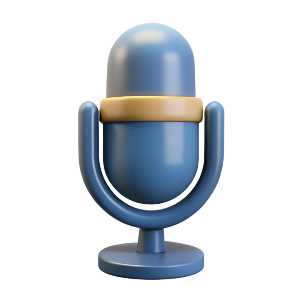 impressive creative D Microphone Icon Cutout on Transparent Background original png