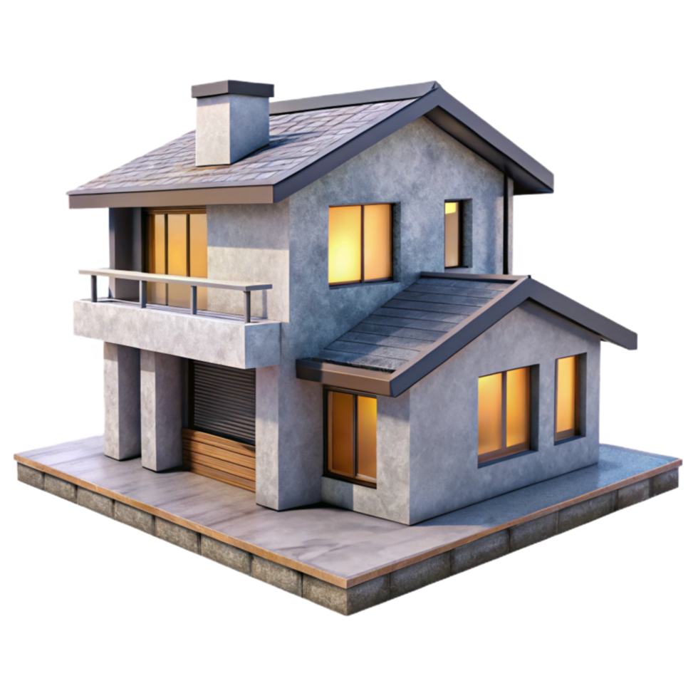 extraordinary classic D Model of a Modern House Isolated detailed png