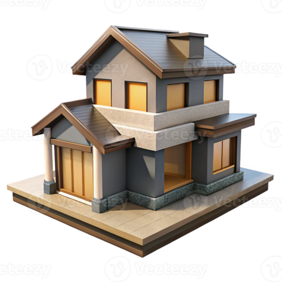 extraordinary abstract D Model of a Modern House Isolated professional png
