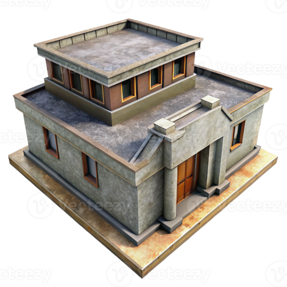 dramatic rustic D Model of Building From Drone Data Cutout premium png