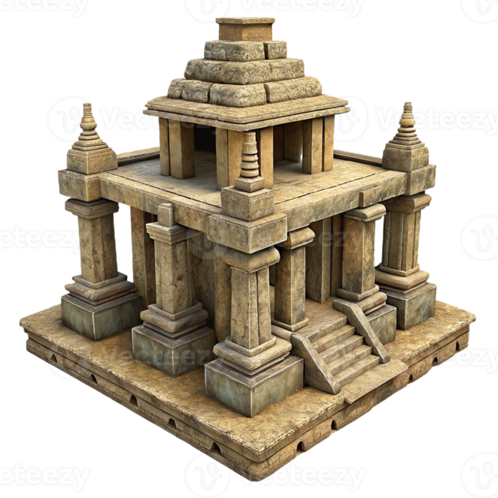wonderful artistic D Model of Ancient Temple Ruins Cutout with Detailed Texture genuine png