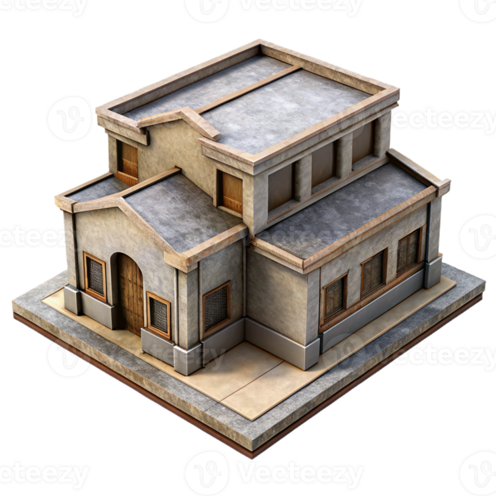 magnificent minimalist D Model of Building From Drone Data Cutout original png