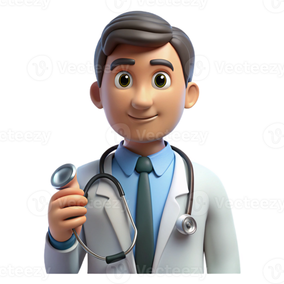 magnificent vintage Doctor Holding Stethoscope Front View Isolated detailed png