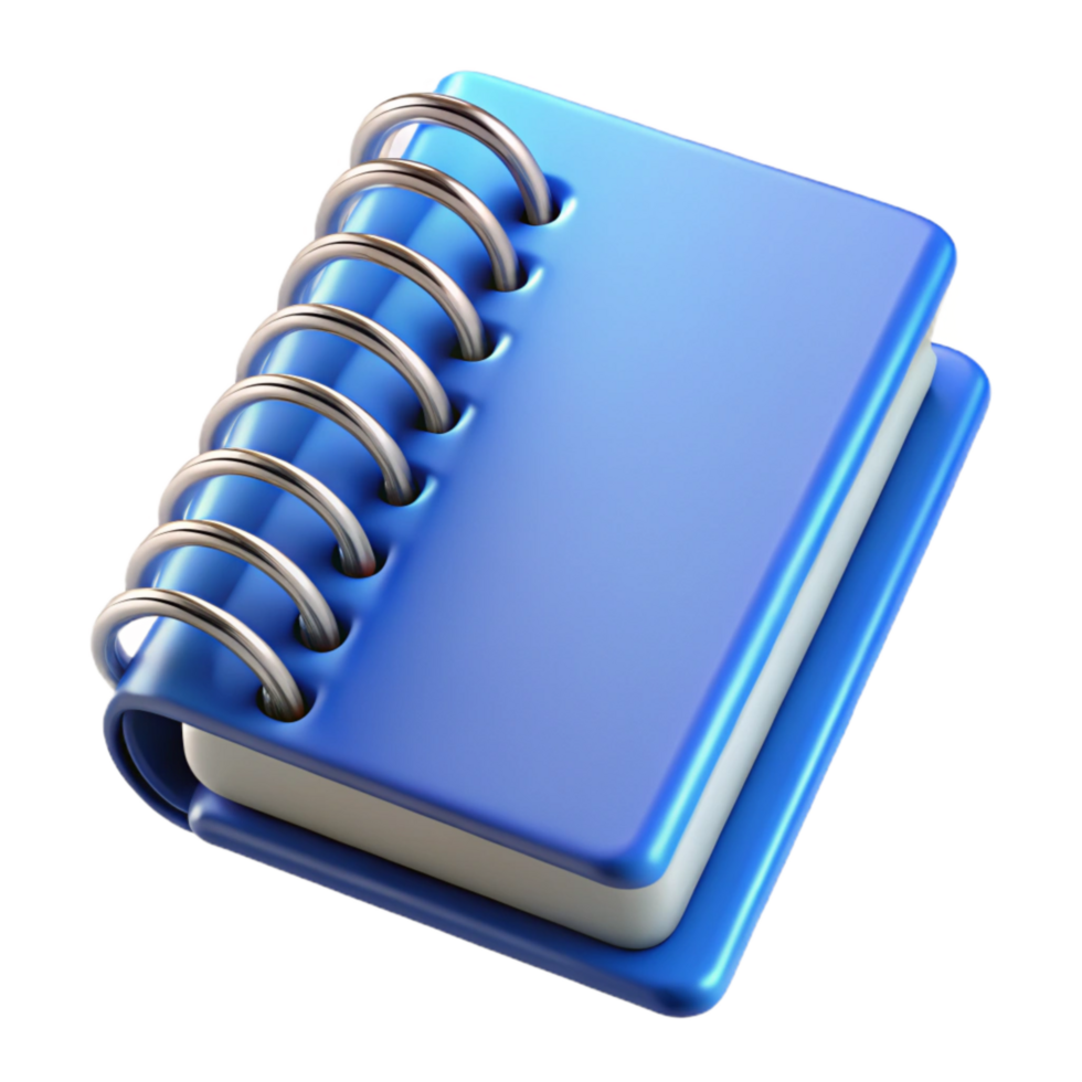 dramatic rustic Spiral Notebook Wirebound Blue Isolated Element png