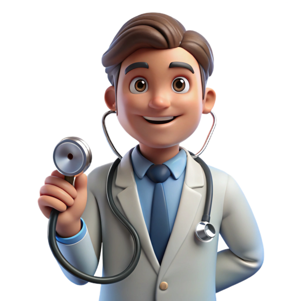 impressive contemporary Doctor Holding Stethoscope Front View Isolated authentic png