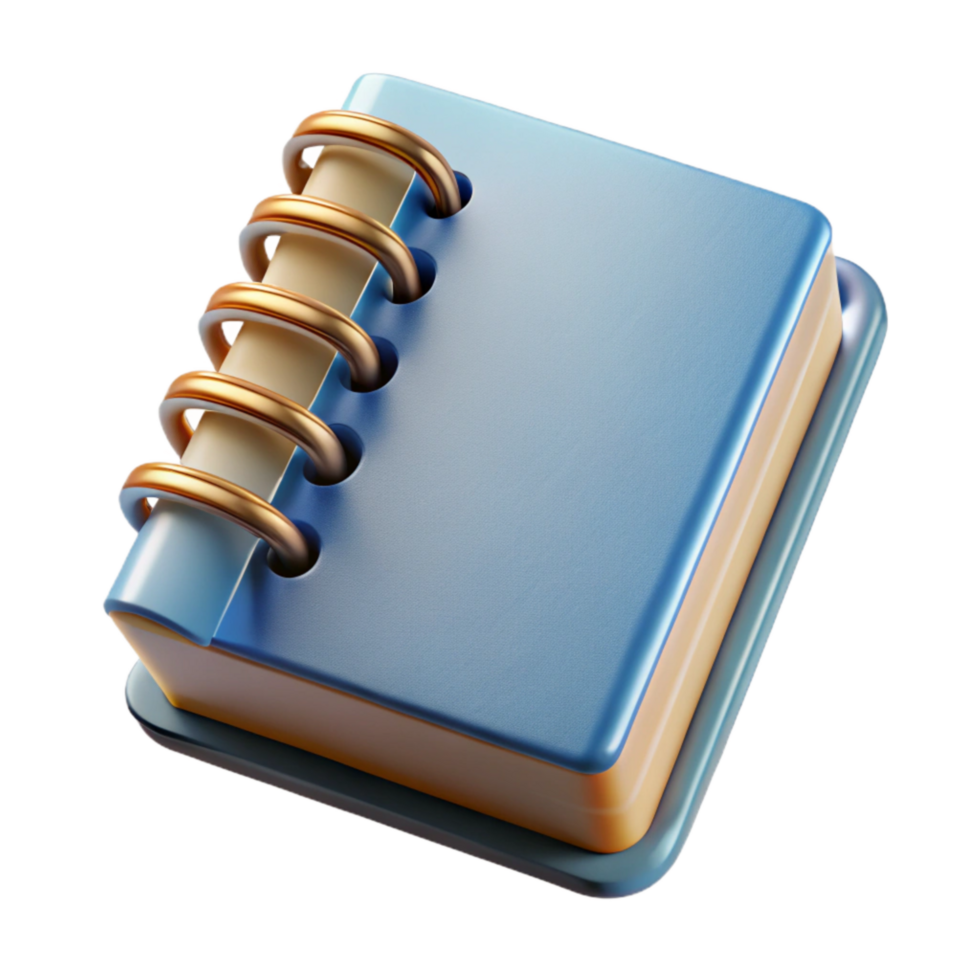 elegant modern Spiral Notebook Top Angle Isolated original png