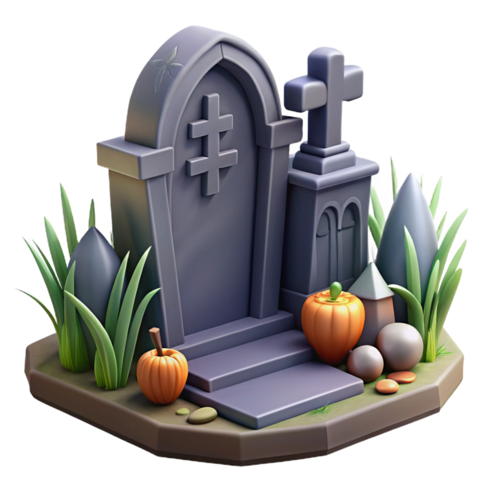 stunning minimalist Spooky Graveyard Scene Isolated Element genuine png