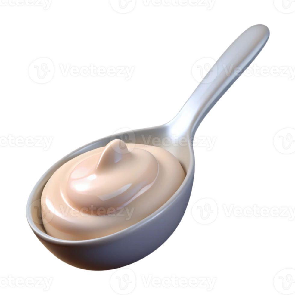 extraordinary minimalist Spoon with Yogurt Cutout png
