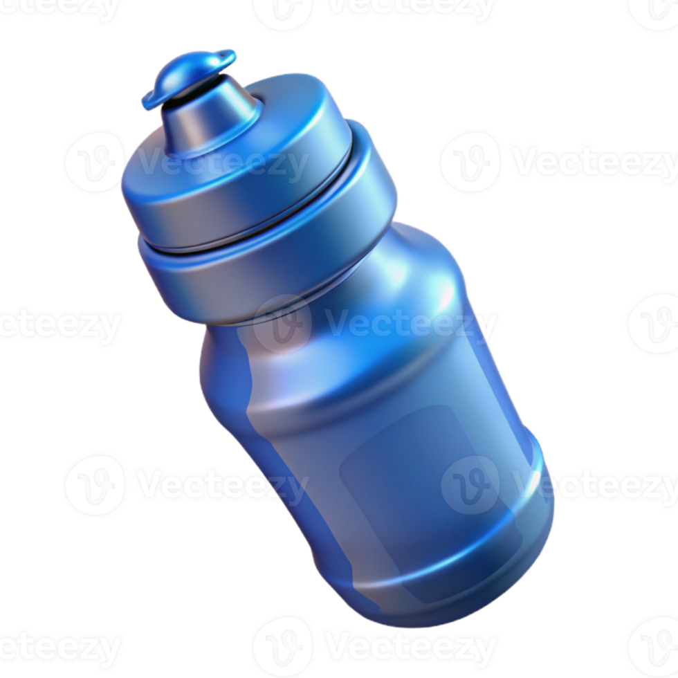 wonderful artistic Sports Bottle Plastic Clear Blue Isolated exclusive png