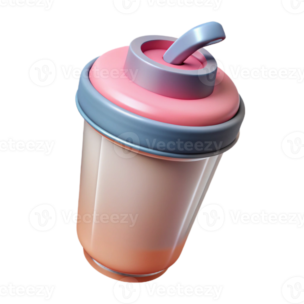 elegant rustic Sports Bottle with Protein Shake Transparent Cutout professional png