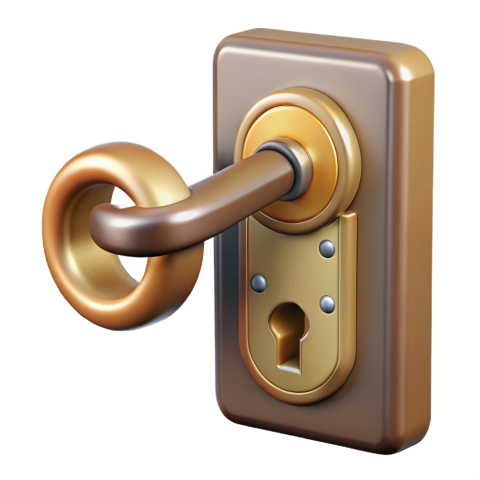 serene contemporary Door Handle with Lock Mechanism Transparent Background premium png