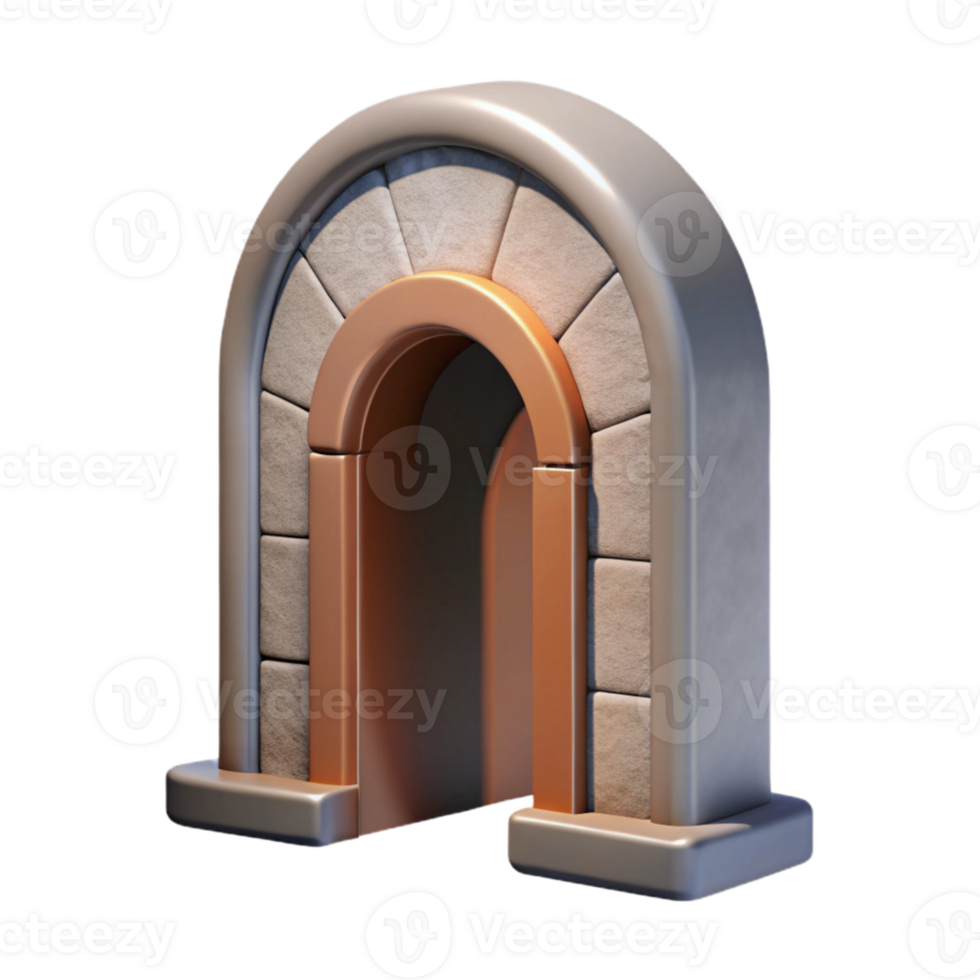 dramatic classic Doorway with Arch Isolated on Transparent Background png
