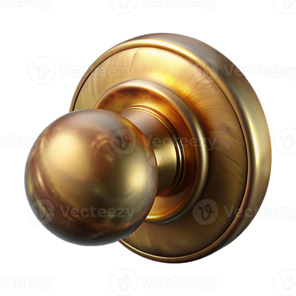 vibrant abstract Door Knob Brass Polished Transparent high resolution png