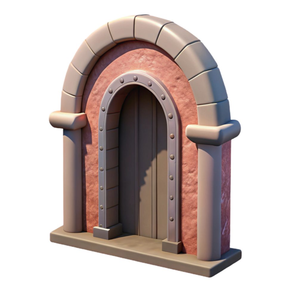 beautiful artistic Doorway with Arch Isolated on Transparent Background premium png