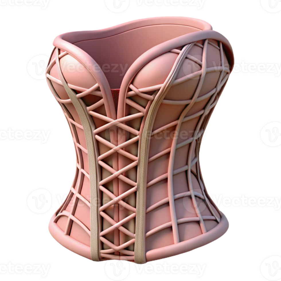 vibrant classic D Printed Corset Lattice Design Isolated png