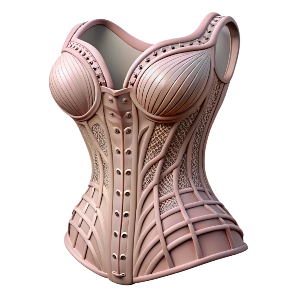 serene classic D Printed Corset Intricate Design Transparent Background genuine png