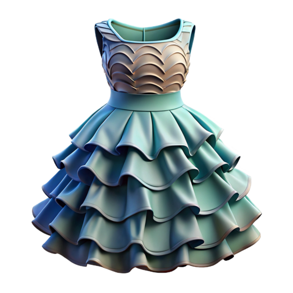 stunning rustic D Printed Dress Layered Texture Isolated on Transparent Background exclusive png