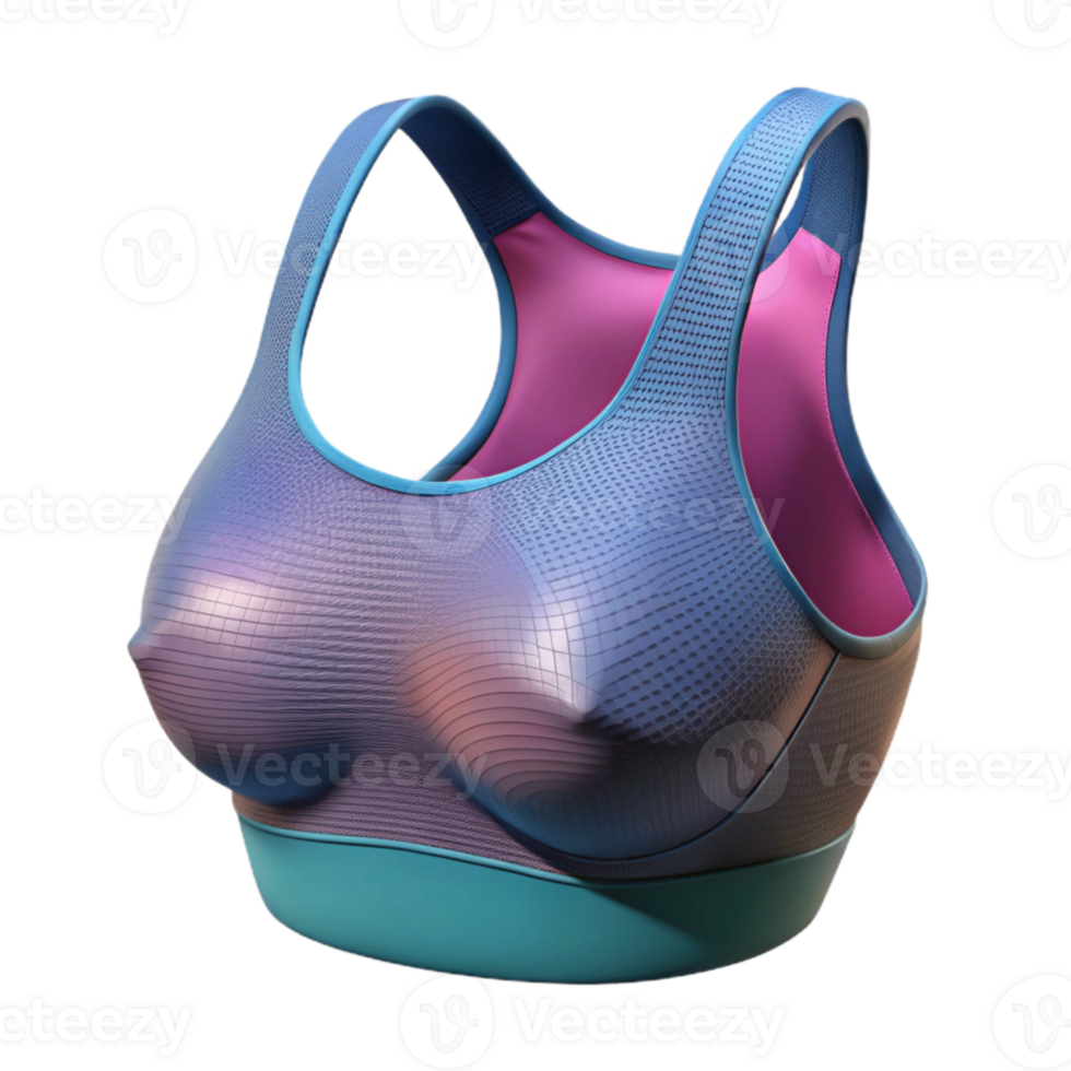 serene modern Sports Bra High Impact Support Transparent Background detailed png