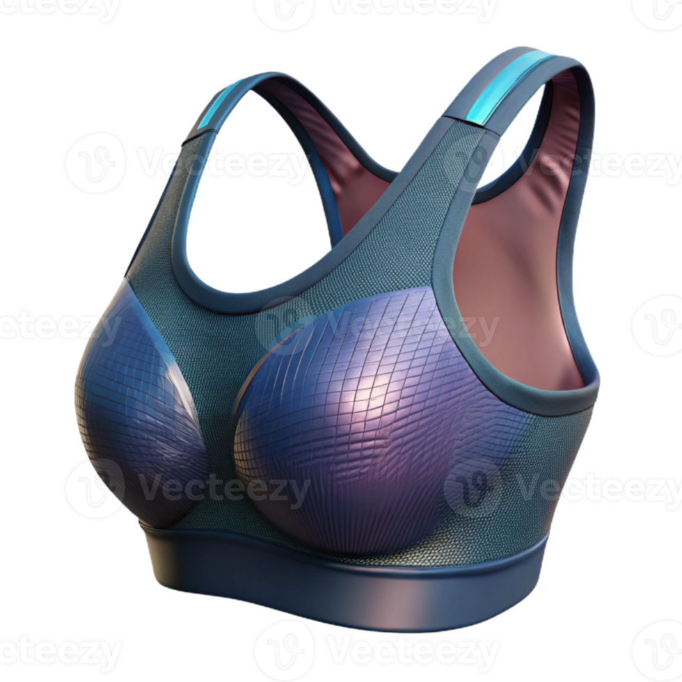 serene vintage Sports Bra High Impact Support Transparent Background professional png