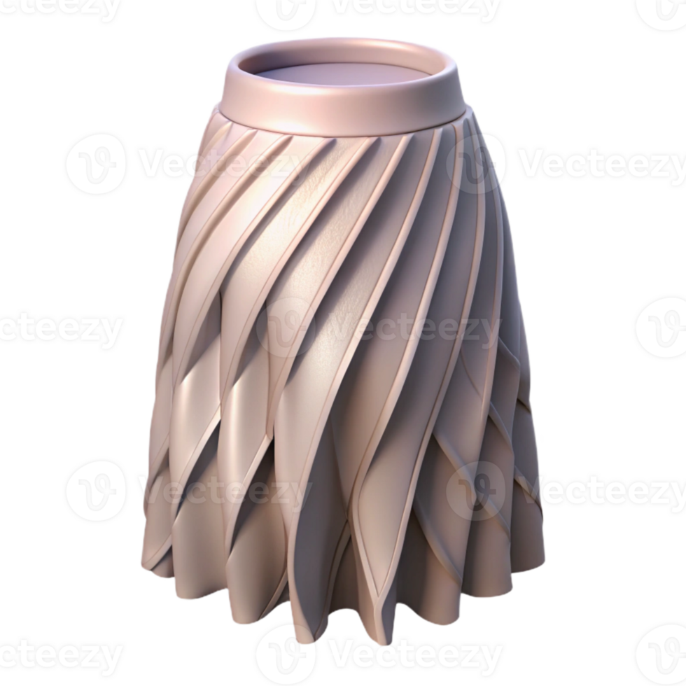 dramatic abstract D Printed Skirt Asymmetrical Hem Isolated original png