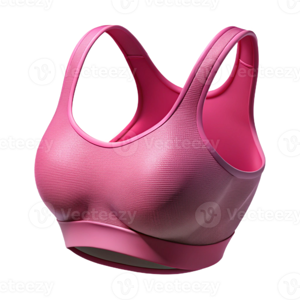 vibrant classic Sports Bra Pink with Transparent Background detailed png