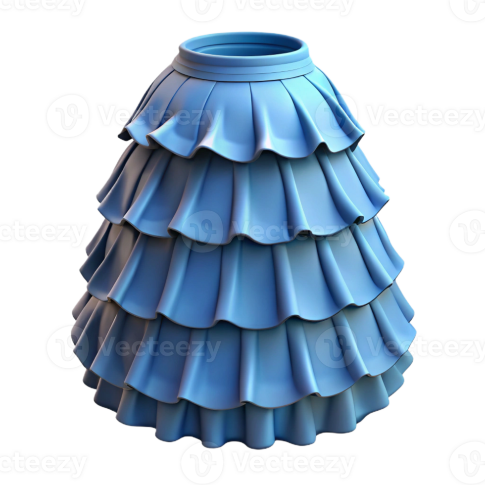 serene artistic D Printed Skirt Layered Design Isolated detailed png
