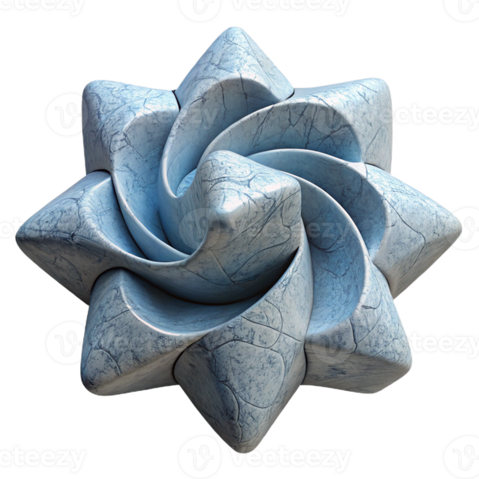 extraordinary artistic D Printed Object Abstract Shape Cutout on Transparent Background genuine png