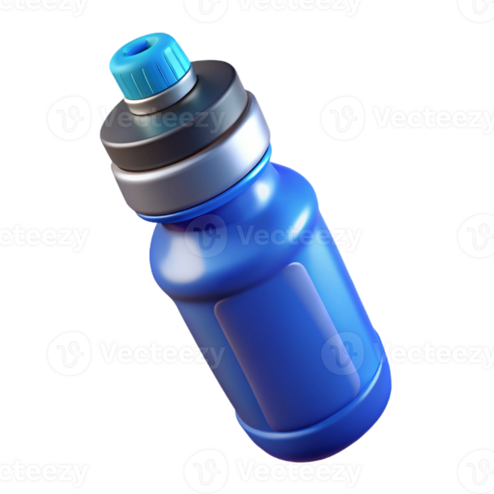elegant classic Sports Drink Bottle Blue Liquid Transparent Cutout professional png