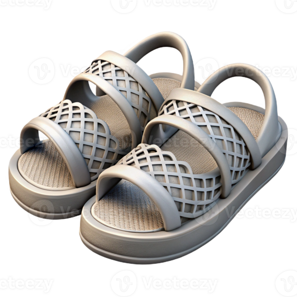 elegant traditional D Printed Sandals Lattice Structure Isolated authentic png
