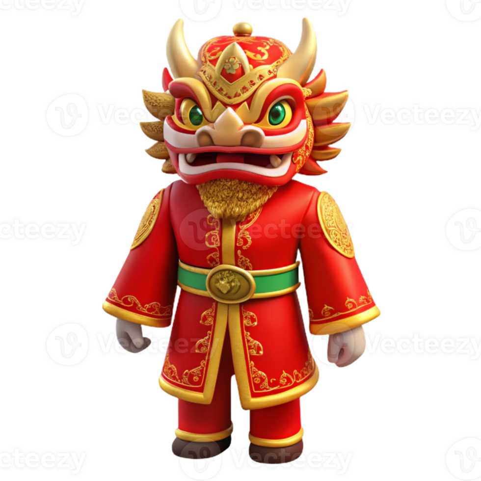 stunning abstract Dragon Dance Costume Red and Gold Isolated exclusive png