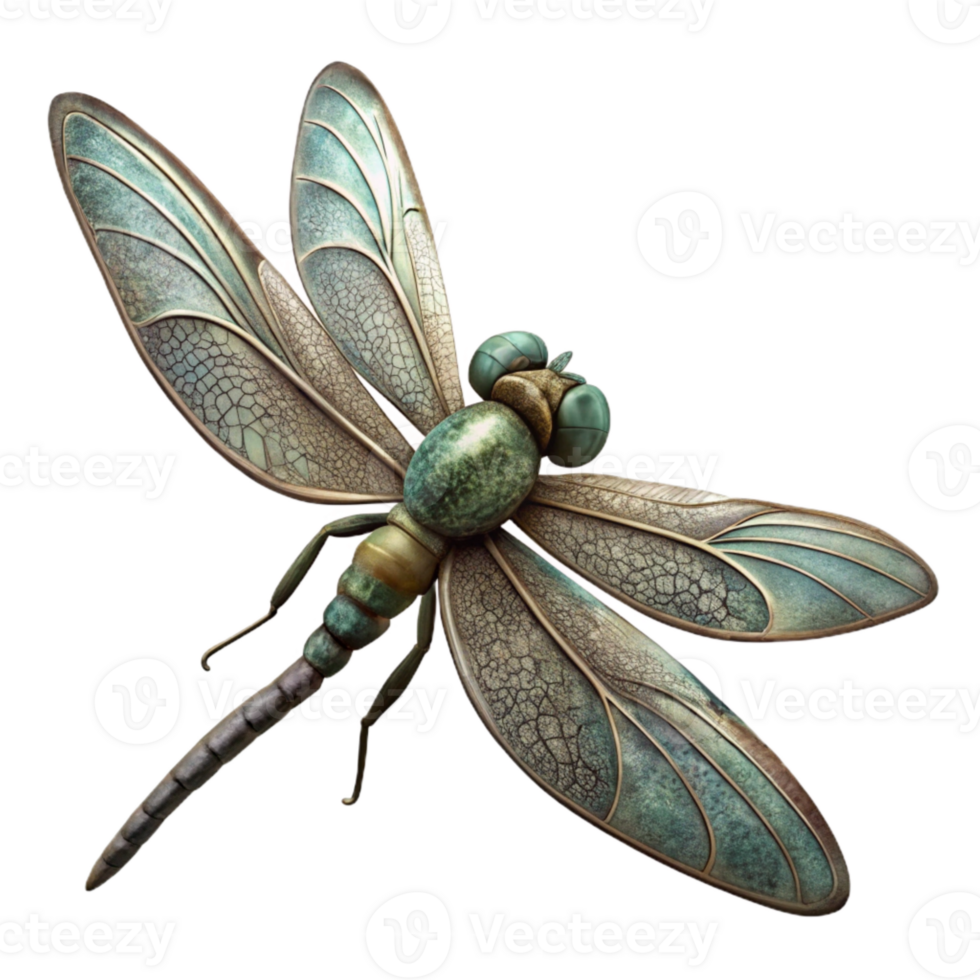 beautiful contemporary Dragonfly Hovering in Air Cutout png