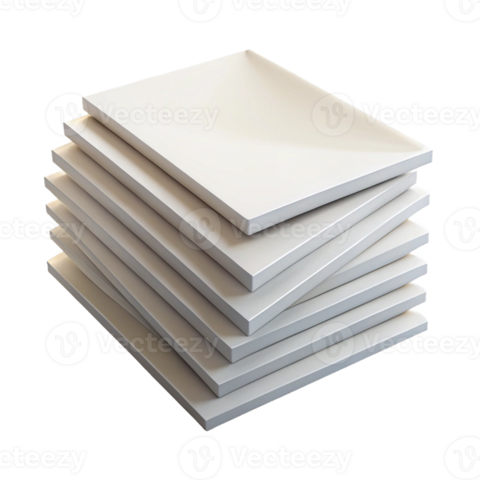 beautiful contemporary Stack of Blank White Paper Sheets Isolated detailed png