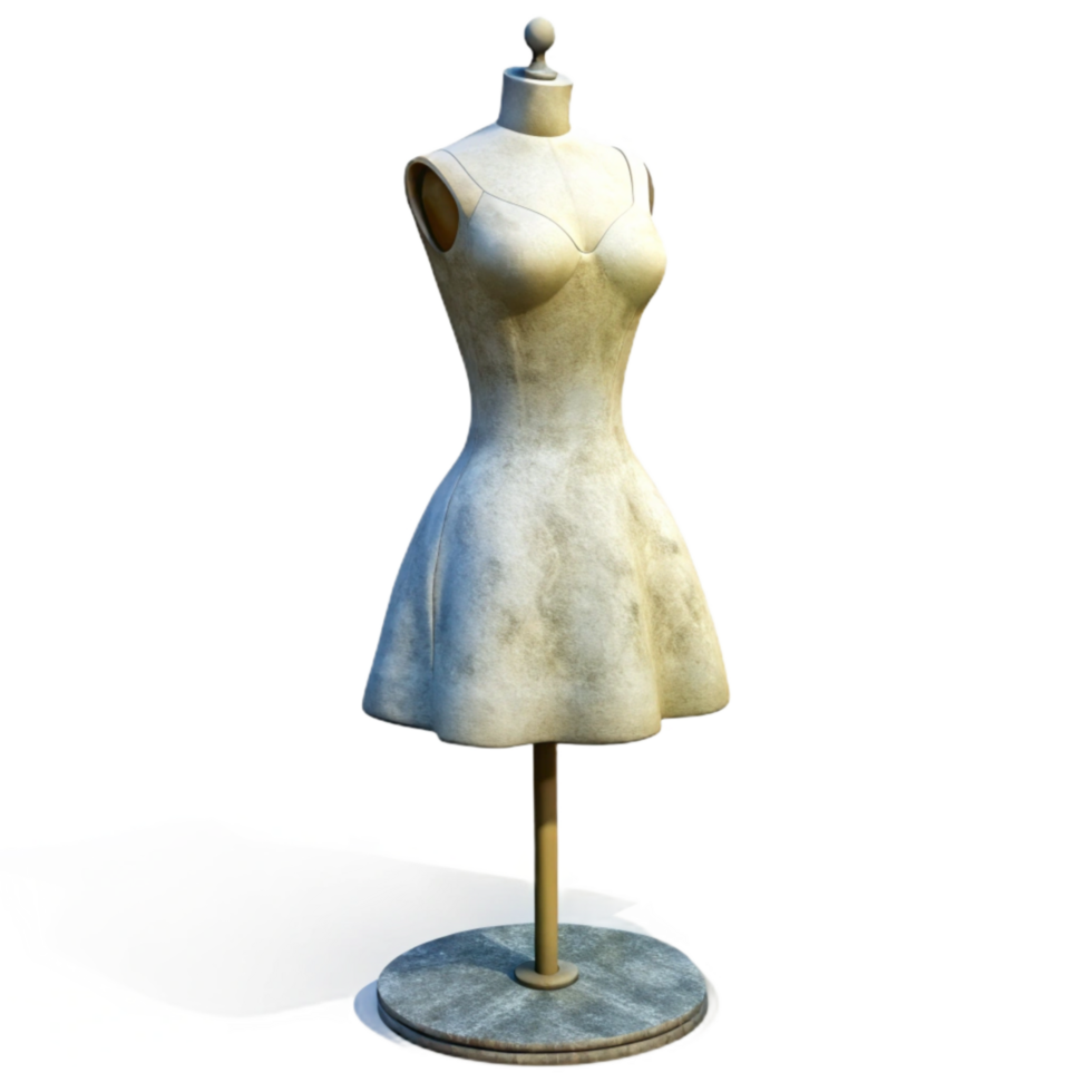 elegant minimalist Dress Form Mannequin White Isolated authentic png