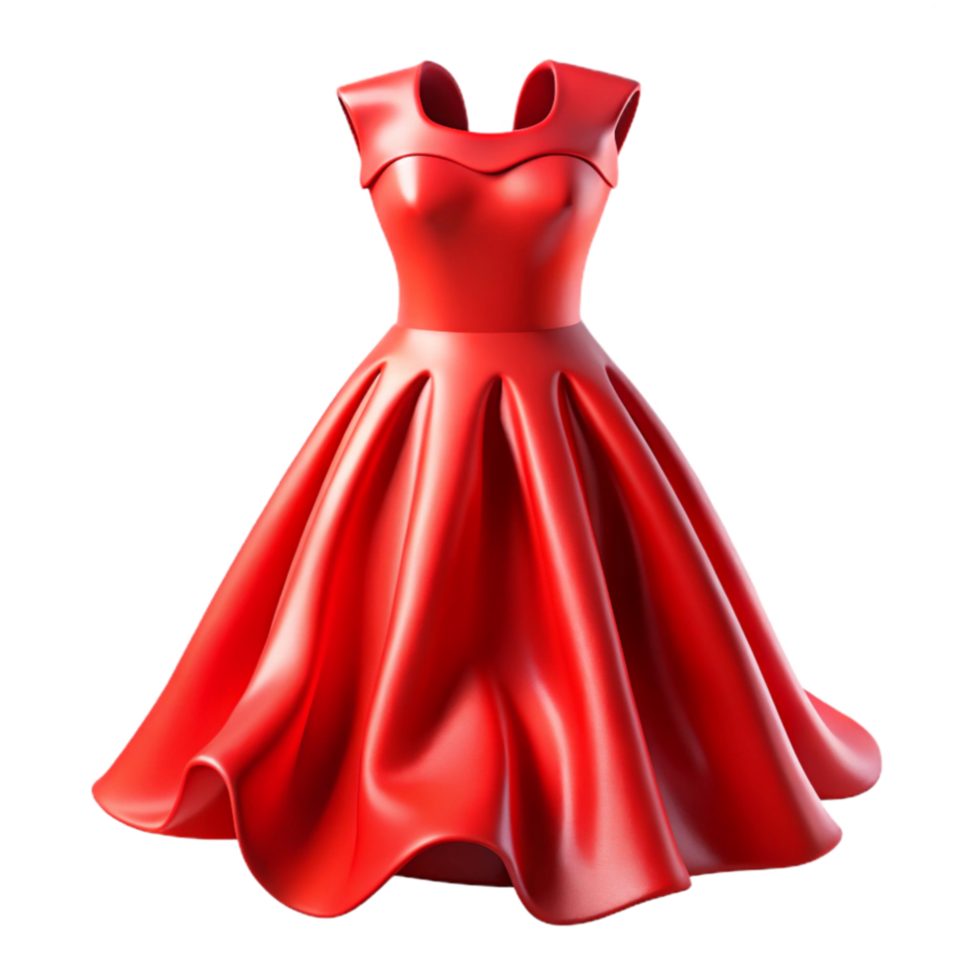 elegant creative Dress Red Flowing Cutout Element original png