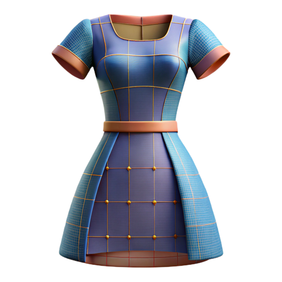 impressive contemporary Dress Pattern with Detailed Instructions Isolated png