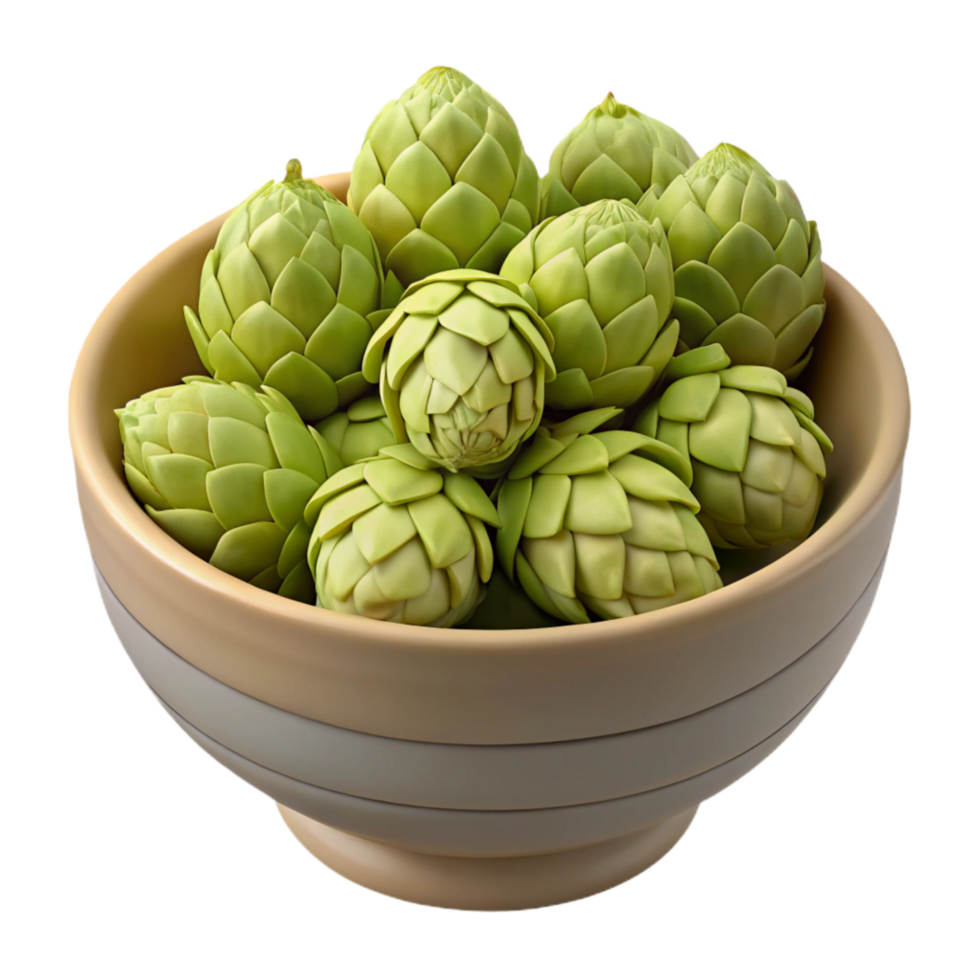 extraordinary minimalist Dried Hops Flowers in Bowl Cutout professional png
