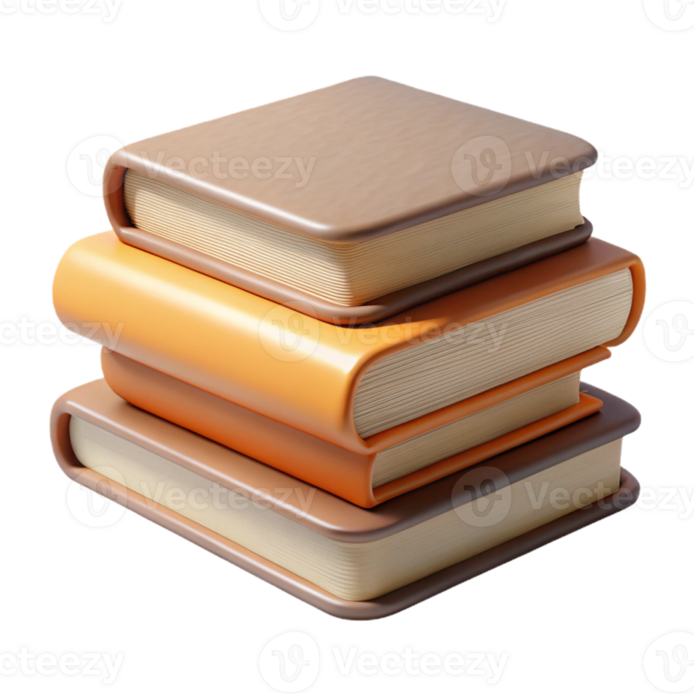 vibrant modern Stack of Books Neutral Tones Cutout genuine png