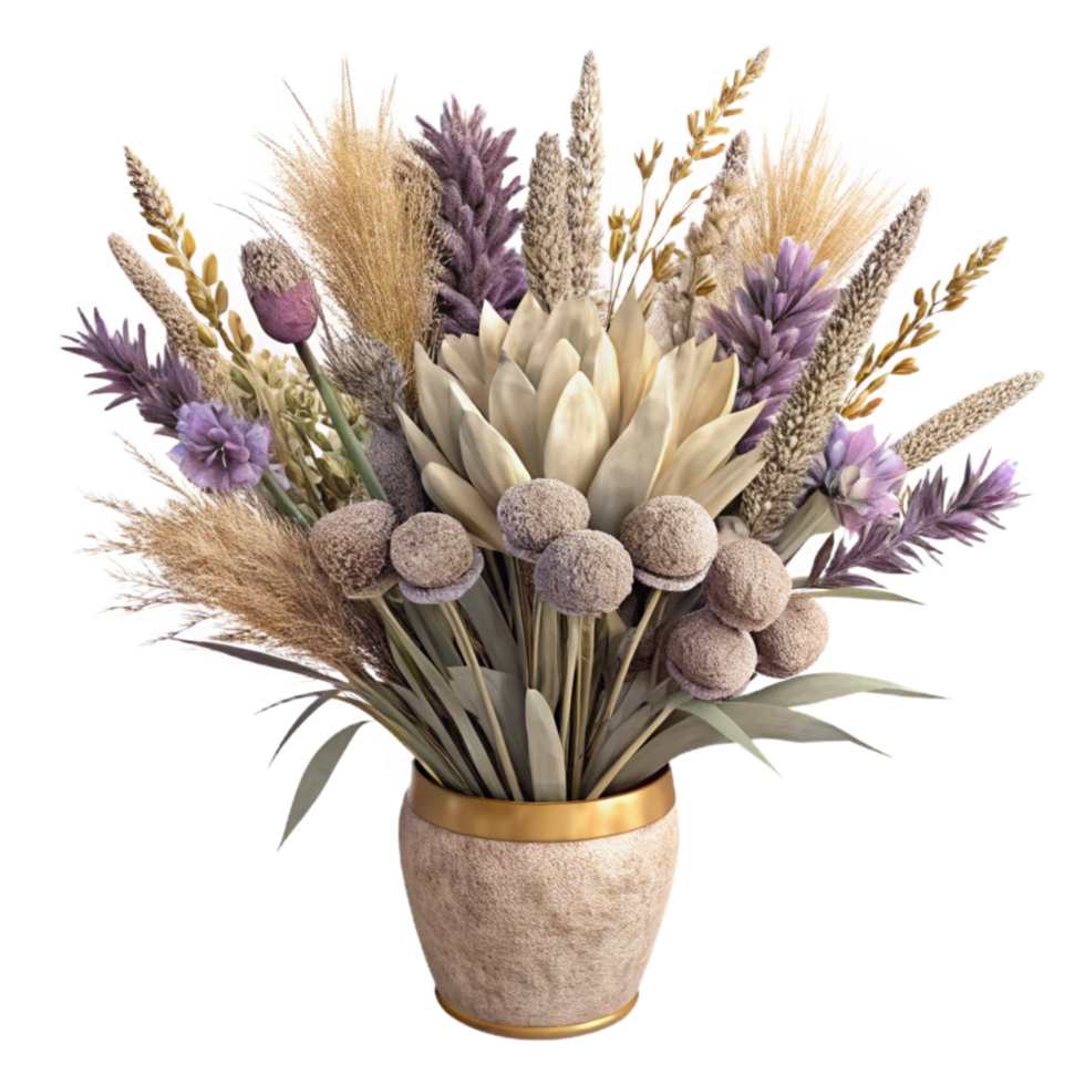 stunning rustic Dried Flower Arrangement Rustic Style Transparent Background detailed png