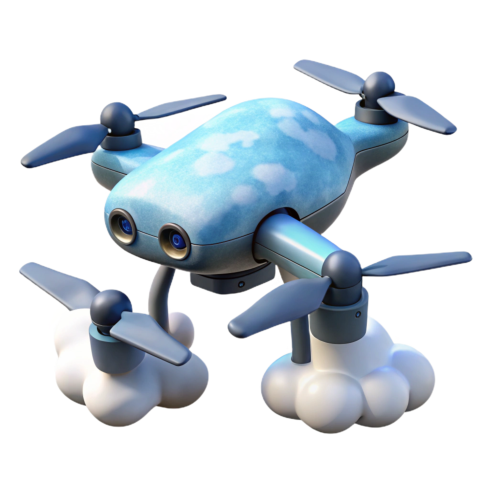serene classic Drone Against Cloudy Sky Isolated premium png
