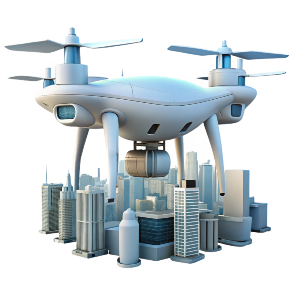 extraordinary contemporary Drone Against City Skyline Transparent original png